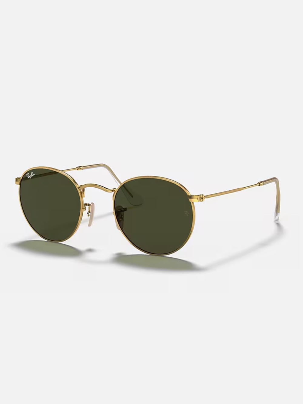 Ray-Ban Round Metal Sunglasses with Green Lenses